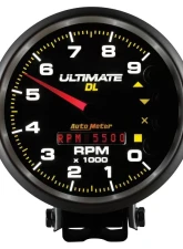 AutoMeter GAUGE; TACH; 5in.; 9K RPM; PEDESTAL; DATALOGGING; ULTIMATE DL PLAYBACK; BLACK                                     - 6896 - Image 4