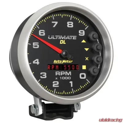 AutoMeter GAUGE; TACH; 5in.; 9K RPM; PEDESTAL; DATALOGGING; ULTIMATE DL PLAYBACK; BLACK - 6896
