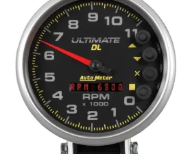 AutoMeter GAUGE; TACH; 5in.; 11K RPM; PEDESTAL; DATALOGGING; ULTIMATE DL PLAYBACK; BLACK