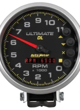 AutoMeter GAUGE; TACH; 5in.; 11K RPM; PEDESTAL; DATALOGGING; ULTIMATE DL PLAYBACK; BLACK                                     - 6897 - Image 6