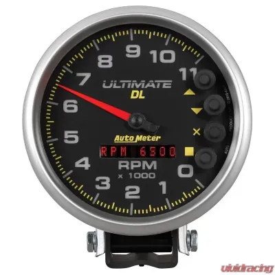 AutoMeter GAUGE; TACH; 5in.; 11K RPM; PEDESTAL; DATALOGGING; ULTIMATE DL PLAYBACK; BLACK - 6897