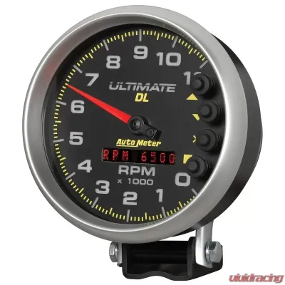 AutoMeter GAUGE; TACH; 5in.; 11K RPM; PEDESTAL; DATALOGGING; ULTIMATE DL PLAYBACK; BLACK - 6897