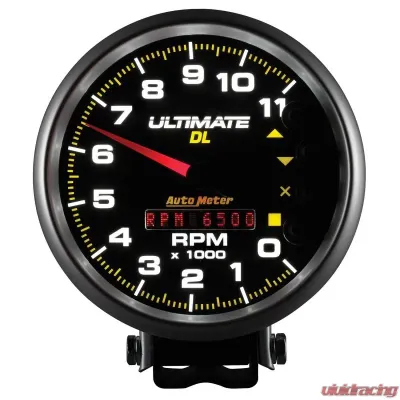 AutoMeter GAUGE; TACH; 5in.; 11K RPM; PEDESTAL; DATALOGGING; ULTIMATE DL PLAYBACK; BLACK - 6897
