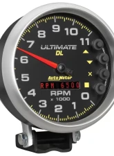 AutoMeter GAUGE; TACH; 5in.; 11K RPM; PEDESTAL; DATALOGGING; ULTIMATE DL PLAYBACK; BLACK                                     - 6897 - Image 5