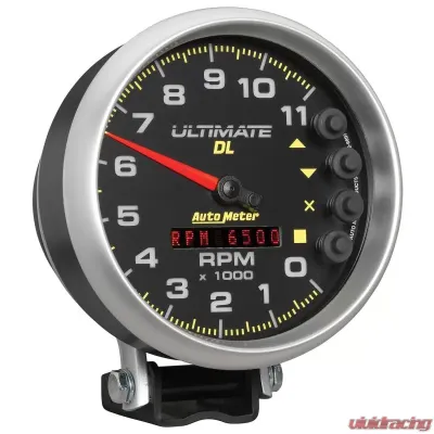 AutoMeter GAUGE; TACH; 5in.; 11K RPM; PEDESTAL; DATALOGGING; ULTIMATE DL PLAYBACK; BLACK - 6897