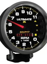 AutoMeter GAUGE; TACH; 5in.; 11K RPM; PEDESTAL; DATALOGGING; ULTIMATE DL PLAYBACK; BLACK                                     - 6897 - Image 6