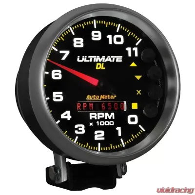 AutoMeter GAUGE; TACH; 5in.; 11K RPM; PEDESTAL; DATALOGGING; ULTIMATE DL PLAYBACK; BLACK - 6897