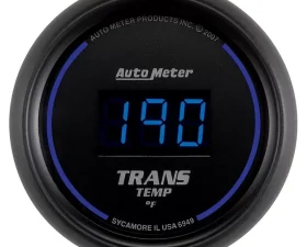 AutoMeter GAUGE; TRANS TEMP; 2 1/16in.; 340deg.F; DIGITAL; BLACK DIAL W/BLUE LED