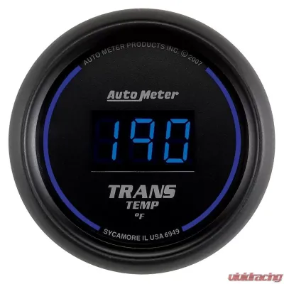 AutoMeter GAUGE; TRANS TEMP; 2 1/16in.; 340deg.F; DIGITAL; BLACK DIAL W/BLUE LED - 6949