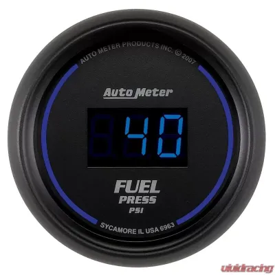AutoMeter GAUGE; FUEL PRESSURE; 2 1/16in.; 100PSI; DIGITAL; BLACK DIAL W/BLUE LED - 6963