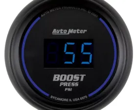 AutoMeter GAUGE; BOOST; 2 1/16in.; 60PSI; DIGITAL; BLACK DIAL W/BLUE LED