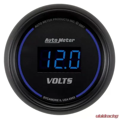 AutoMeter GAUGE; VOLTMETER; 2 1/16in.; 18V; DIGITAL; BLACK DIAL W/BLUE LED - 6993