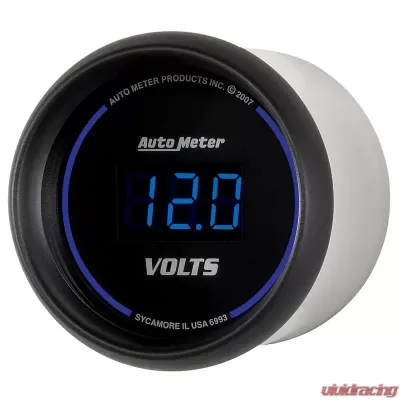 AutoMeter GAUGE; VOLTMETER; 2 1/16in.; 18V; DIGITAL; BLACK DIAL W/BLUE LED - 6993