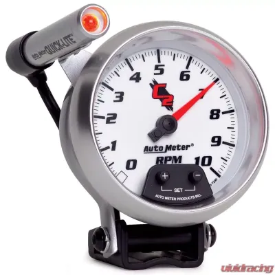 AutoMeter GAUGE; TACHOMETER; 3 3/4in.; 10K RPM; PEDESTAL W/EXT. QUICK-LITE; C2 - 7290