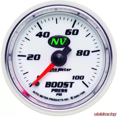 AutoMeter GAUGE; BOOST; 2 1/16in.; 100PSI; MECHANICAL; NV - 7306