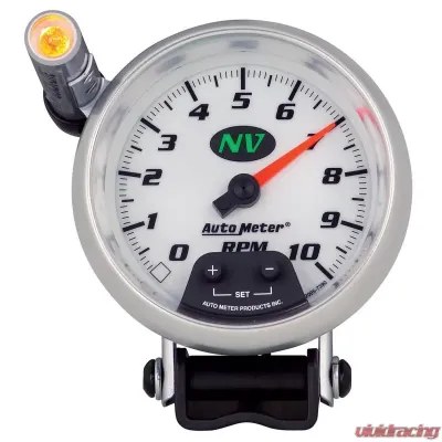 AutoMeter GAUGE; TACHOMETER; 3 3/4in.; 10K RPM; PEDESTAL W/EXT. QUICK-LITE; NV - 7390