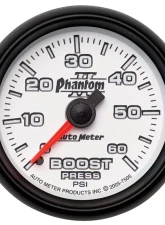 AutoMeter GAUGE; BOOST; 2 1/16in.; 60PSI; MECHANICAL; PHANTOM II                                     - 7505 - Image 2