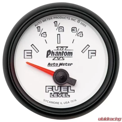 AutoMeter GAUGE; FUEL LEVEL; 2 1/16in.; 240OE TO 33OF; ELEC; PHANTOM II - 7516