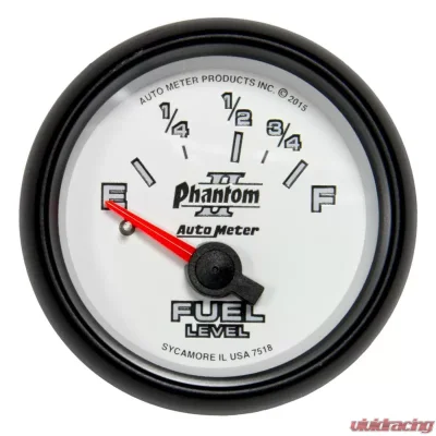 AutoMeter GAUGE; FUEL LEVEL; 2 1/16in.; 16OE TO 158OF; ELEC; PHANTOM II - 7518