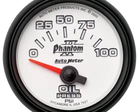 AutoMeter GAUGE; OIL PRESSURE; 2 1/16in.; 100PSI; ELECTRIC; PHANTOM II
