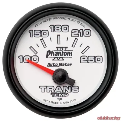 AutoMeter GAUGE; TRANSMISSION TEMP; 2 1/16in.; 100-250deg.F; ELECTRIC; PHANTOM II - 7549