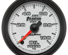AutoMeter GAUGE; OIL PRESSURE; 2 1/16in.; 100PSI; DIGITAL STEPPER MOTOR; PHANTOM II