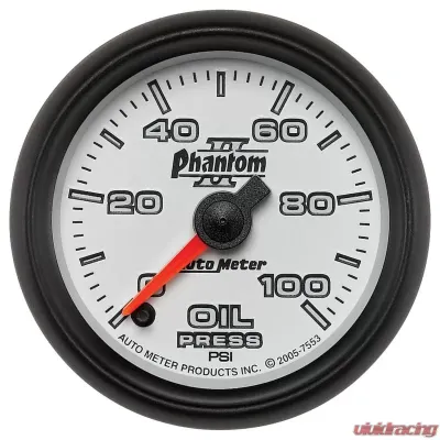 AutoMeter GAUGE; OIL PRESSURE; 2 1/16in.; 100PSI; DIGITAL STEPPER MOTOR; PHANTOM II - 7553