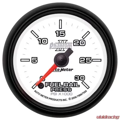 AutoMeter GAUGE; RAIL PRESSURE (RAM 5.9L); 2 1/16in.; 30KPSI; DIGITAL STPR MTR; PHANTOM II - 7586