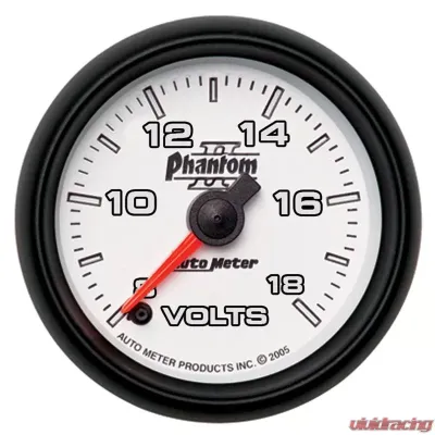 AutoMeter GAUGE; VOLTMETER; 2 1/16in.; 18V; DIGITAL STEPPER MOTOR; PHANTOM II - 7591