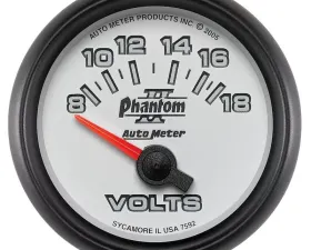 AutoMeter GAUGE; VOLTMETER; 2 1/16in.; 18V; ELECTRIC; PHANTOM II