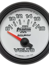 AutoMeter GAUGE; VOLTMETER; 2 1/16in.; 18V; ELECTRIC; PHANTOM II                                     - 7592 - Image 2
