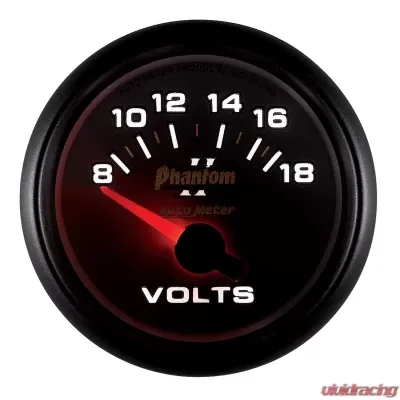 AutoMeter GAUGE; VOLTMETER; 2 1/16in.; 18V; ELECTRIC; PHANTOM II - 7592