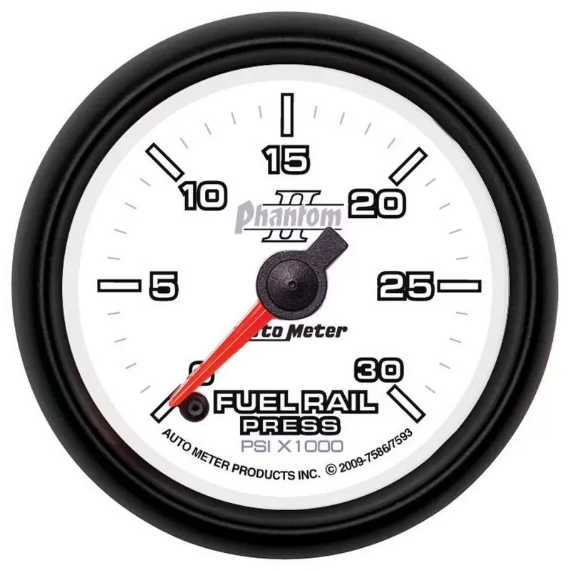 AutoMeter GAUGE; RAIL PRESSURE (RAM 6.7L); 2 1/16in.; 30KPSI; DIGITAL STPR MTR; PHANTOM II - 7593
