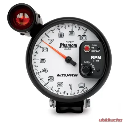 AutoMeter GAUGE; TACHOMETER; 5in.; 10K RPM; PEDESTAL W/EXT. SHIFT-LITE; PHANTOM II - 7599