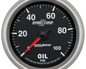 AutoMeter GAUGE; OIL PRESSURE; 2 5/8in.; 100PSI; MECHANICAL; SPORT-COMP II