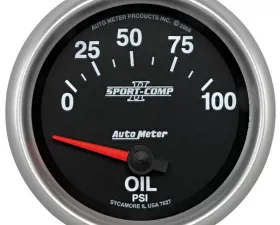 AutoMeter GAUGE; OIL PRESSURE; 2 5/8in.; 100PSI; ELECTRIC; SPORT-COMP II