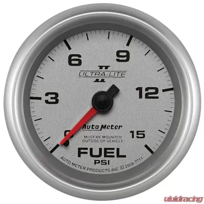 AutoMeter GAUGE; FUEL PRESSURE; 2 5/8in.; 15PSI; MECHANICAL; ULTRA-LITE II - 7711