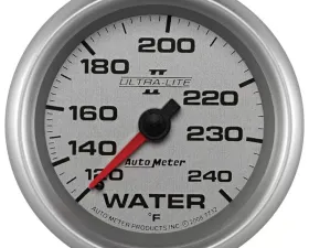 AutoMeter GAUGE; WATER TEMP; 2 5/8in.; 120-240deg.F; MECHANICAL; ULTRA-LITE II
