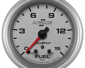 AutoMeter GAUGE; FUEL PRESS; 2 5/8in.; 15PSI; STEPPER MOTOR W/PEAK/WARN; ULTRA-LITE II