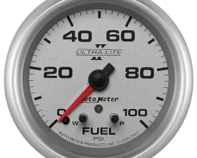AutoMeter GAUGE; FUEL PRESS; 2 5/8in.; 100PSI; STEPPER MOTOR W/PEAK/WARN; ULTRA-LITE II