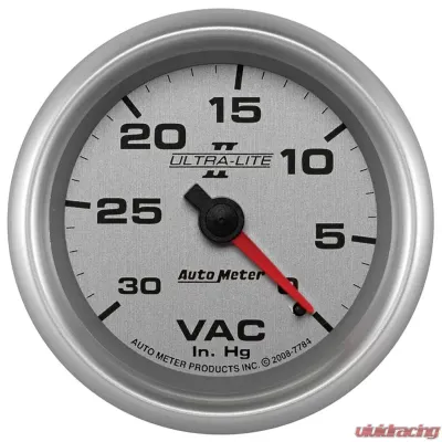AutoMeter GAUGE; VACUUM; 2 5/8in.; 30INHG; MECHANICAL; ULTRA-LITE II - 7784