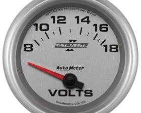 AutoMeter GAUGE; VOLTMETER; 2 5/8in.; 18V; ELECTRIC; ULTRA-LITE II