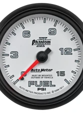 AutoMeter GAUGE; FUEL PRESSURE; 2 5/8in.; 15PSI; MECHANICAL; PHANTOM II                                     - 7811 - Image 6