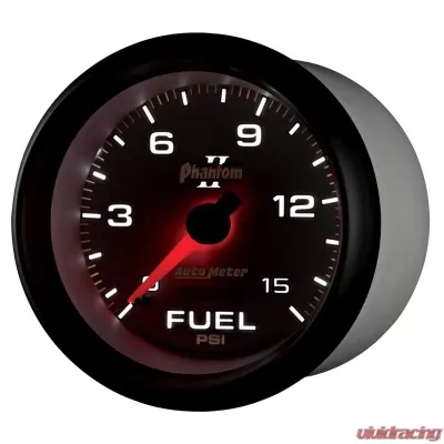 AutoMeter GAUGE; FUEL PRESSURE; 2 5/8in.; 15PSI; MECHANICAL; PHANTOM II - 7811