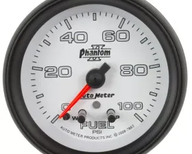 AutoMeter GAUGE; FUEL PRESS; 2 5/8in.; 100PSI; STEPPER MOTOR W/PEAK/WARN; PHANTOM II