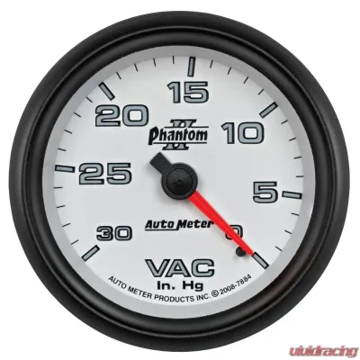 AutoMeter GAUGE; VACUUM; 2 5/8in.; 30INHG; MECHANICAL; PHANTOM II - 7884
