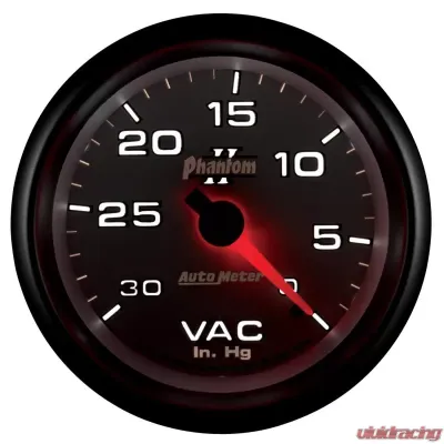 AutoMeter GAUGE; VACUUM; 2 5/8in.; 30INHG; MECHANICAL; PHANTOM II - 7884