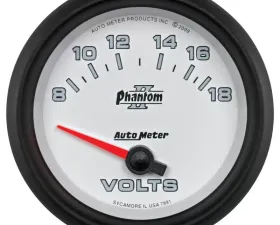 AutoMeter GAUGE; VOLTMETER; 2 5/8in.; 18V; ELECTRIC; PHANTOM II