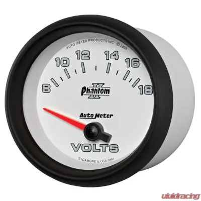 AutoMeter GAUGE; VOLTMETER; 2 5/8in.; 18V; ELECTRIC; PHANTOM II - 7891