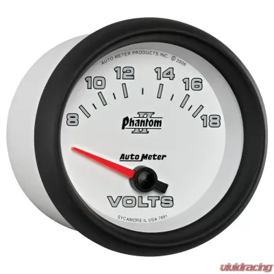 AutoMeter GAUGE; VOLTMETER; 2 5/8in.; 18V; ELECTRIC; PHANTOM II - 7891